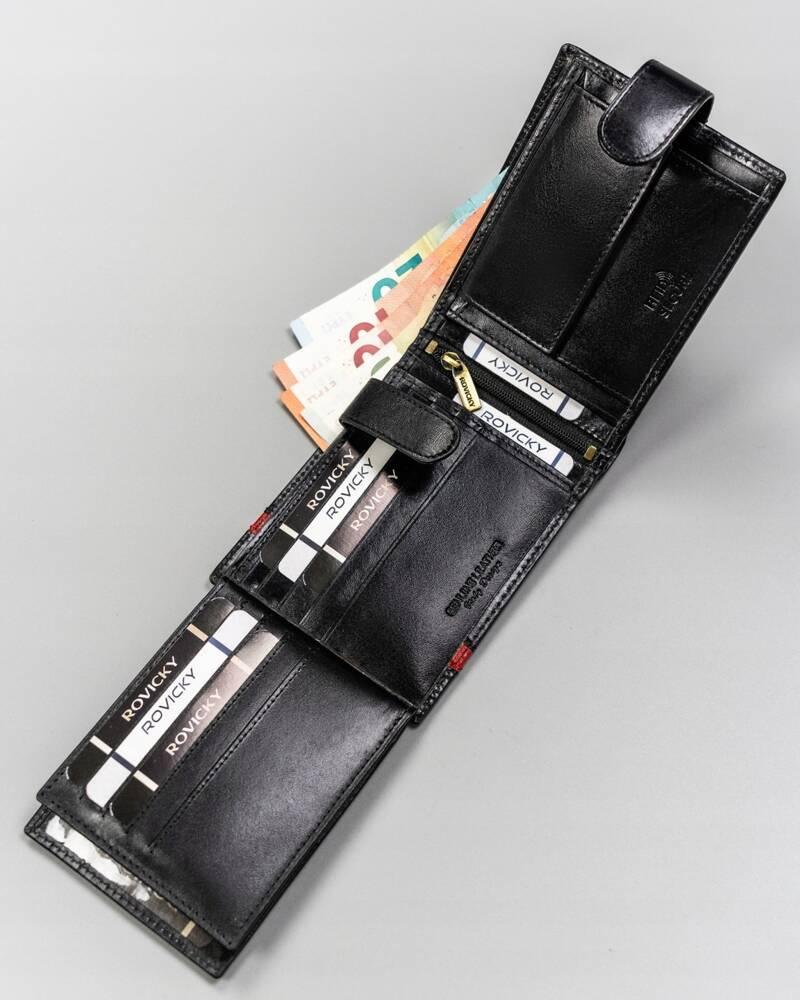 Large men's wallet made of natural leather - Rovicky
