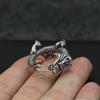 1Pc Retro Thai Silver Ring Male Qinglong Faucet Ring Domineering Personality Chinese Style Jewelry Wenwan Chinese Dragon
