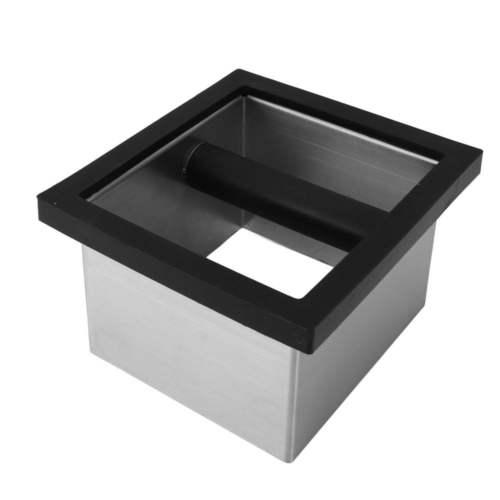 Stainless Steel Coffee Knock Box Open Bottom Countertop Knock Box Espresso Knock Box For Cafe