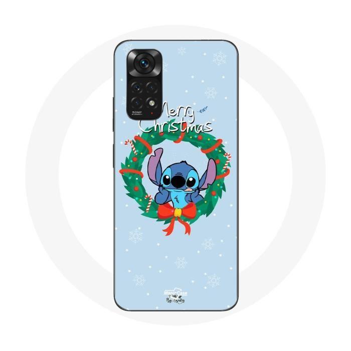 Coque pour Xiaomi Redmi Note 11 4G Stitch neige joyeux Noël bleu