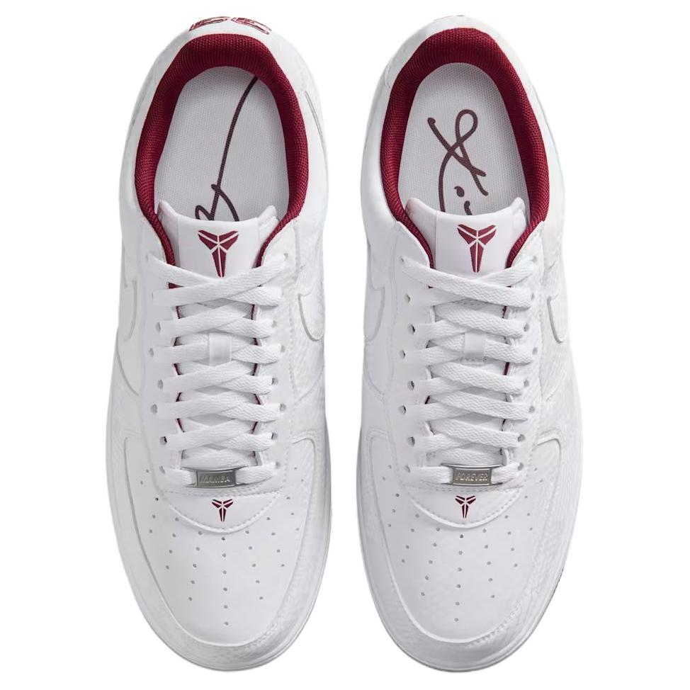 Nike X Kobe Bryant Air Force 1 Устойчивые к истиранию Устойчивые к истиранию Низкие Кеды для скейтбординга Унисекс Белый Красный IB0018-101