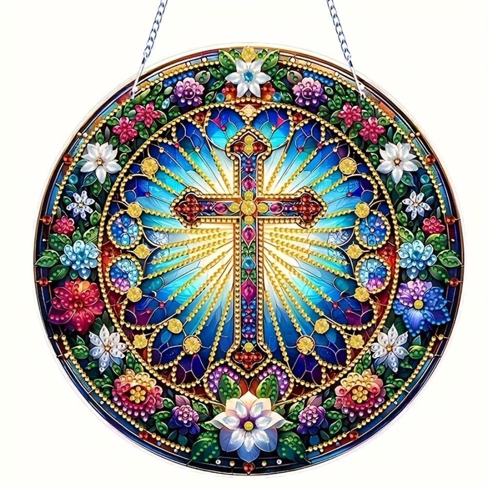2D плоская акриловая подвеска в виде диска Holy Cross, подарки для украшения дома, праздничные подарки ручной работы, подарки на день друзей и семьи