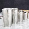 Hammered Texture Double-Wall Beer Cups Stainless Steel Milk Mugs New Cold Water Drinks Cup  Bar