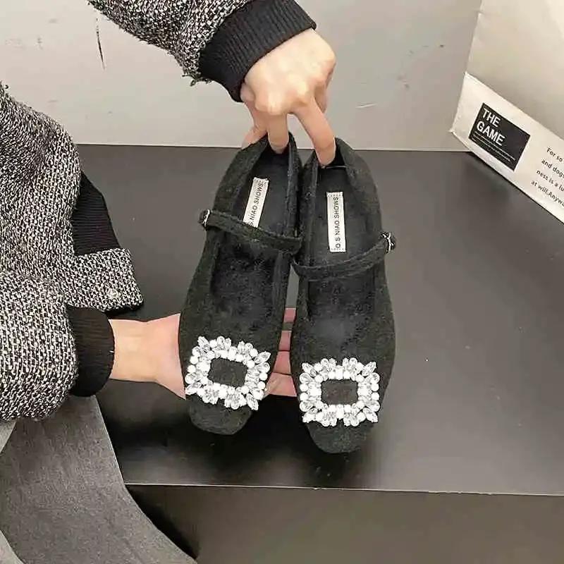 Дизайнерские кристальные женские туфли Мэри Джейн весна-осень модные свадебные танцевальные вечерние шерстяные одинарные туфли