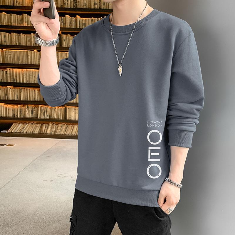 Весенний новый свитер мужской свободный повседневный топ с принтом пуловер мужская молодежная футболка с длинным рукавом мужская одежда
