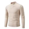 Autumn Men's Half Turtleneck Sweater Solid Color Basic Style Casual Fashion Knitwear Slim Fit High Elastic Male Warm Pullovers