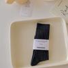 Хлопковые вязаные женские носки в японском стиле, школьные гольфы для девочек, женские корейские модные однотонные черные, белые, серые длинные носки