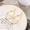 Minimalist Metal Statement Earrings for Women Golden Silver Twist Irregular Geometry Hollow Oval Drop Earrings