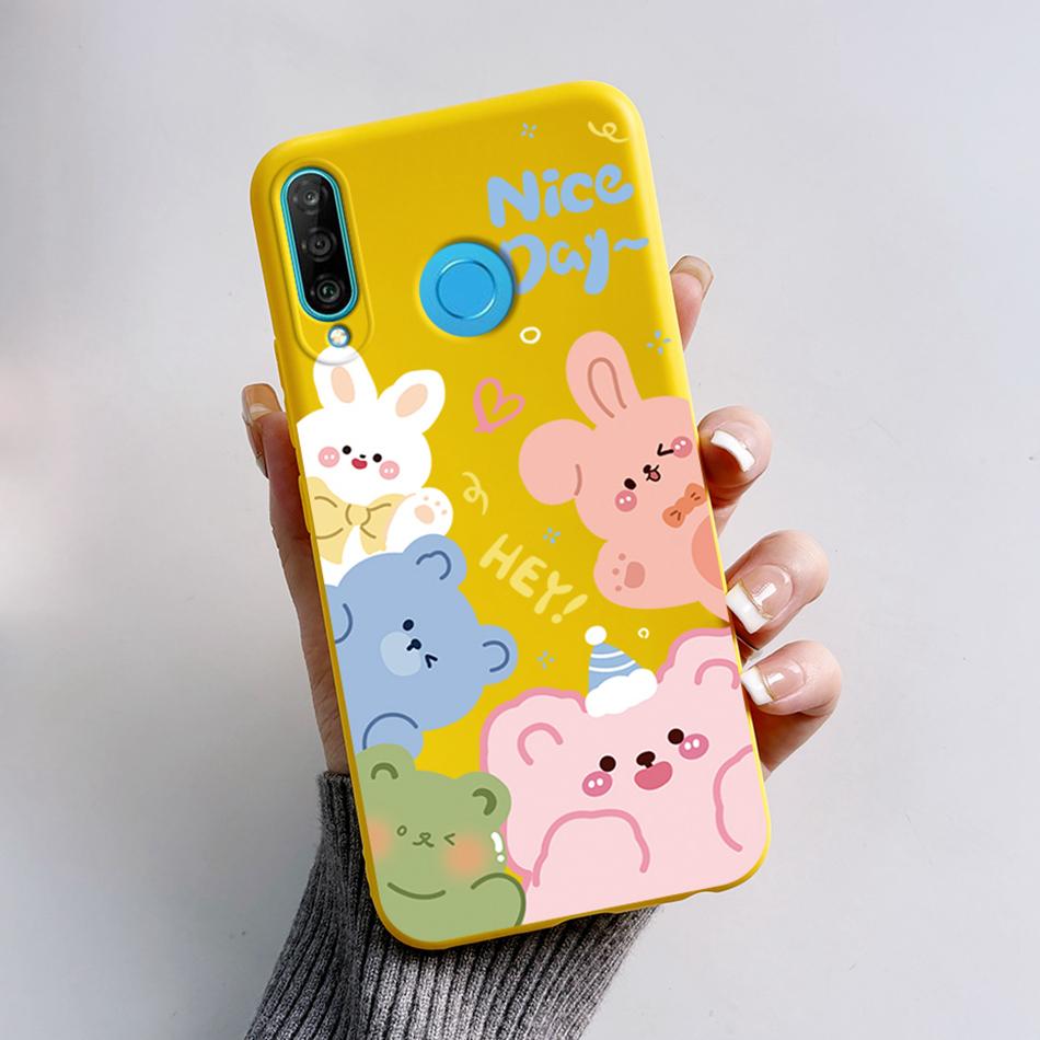 Чехол для Huawei P30 Lite Милый Мультяшный Медведь Лягушка Мягкий Матовый Силиконовый Чехлы для Телефона Для Huawei P30 P30Lite P30Pro P 30 Lite Pro Чехол