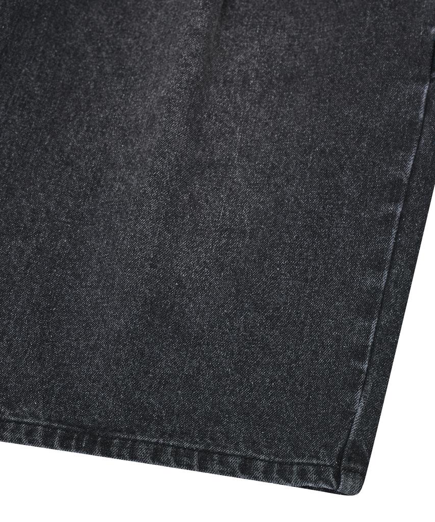 STANDARDERROR 87-Stan171 Minimal Wash Carpenter Bermuda Denim Pants Vintage Black
