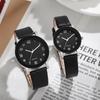 Casual Alloy Quartz Watches for Couples - Black Frame, Student Style