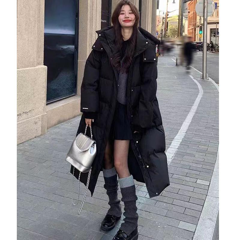 Утолщенная длинная хлопковая куртка для зимней пары, студентов колледжей, пальто выше колена - Выбор влюбленных