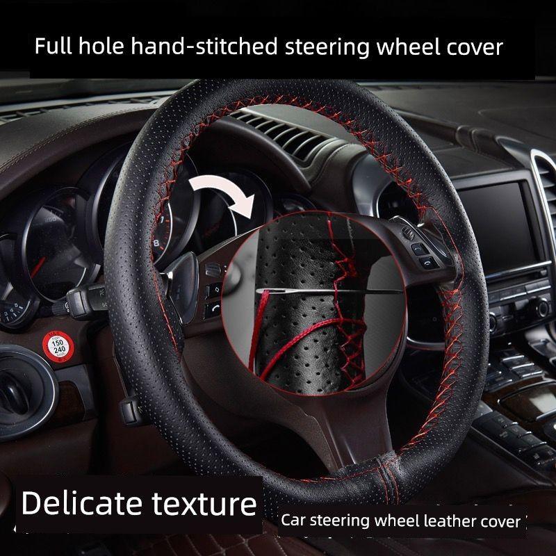 Cover, Genuine Leather Hand-Stitched Cover, Suitable for Men and Women, All-Season Use, Cow Leather, Handmade Leather Cover, Non-Slip Stitched Handle