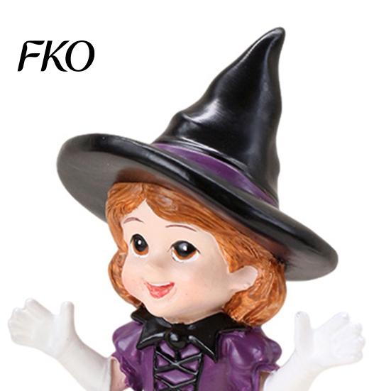 Resin Witch Collectibles 2PCS Purple Statues, Halloween Ornaments, Miniature Cute Table Decor Scenes Figurines, for Home Desktop Decoration