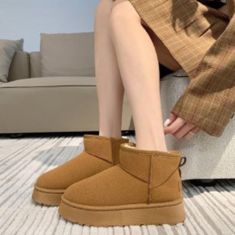 thick-soled snow boots women's new winter women's shoes piled and thickened warm bread shoes waterproof and non-slip cotton shoes
