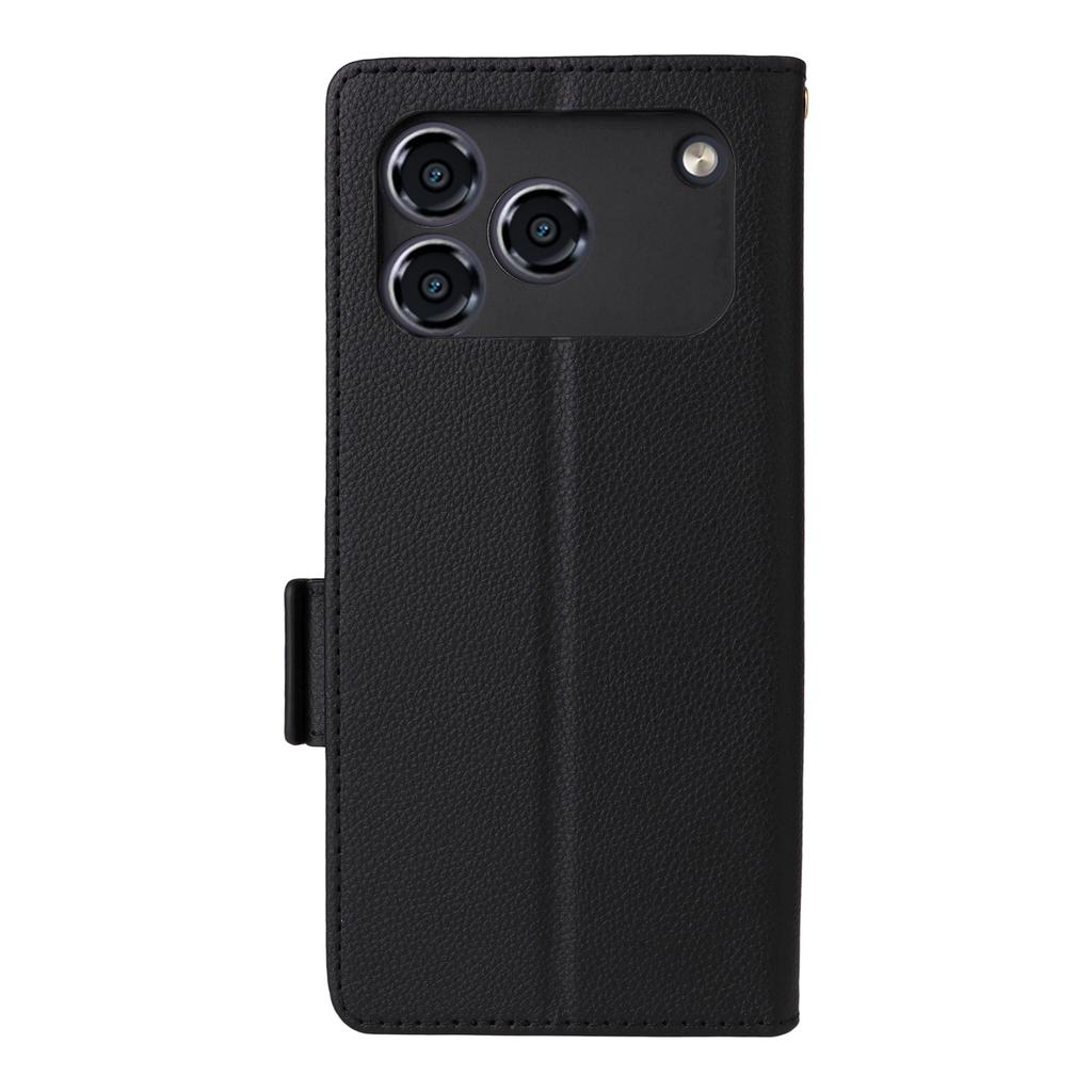 Чехол для ZTE Blade A36/nubia A36 с ремешком на запястье, текстура личи, ПУ кожаный чехол-кошелек для телефона