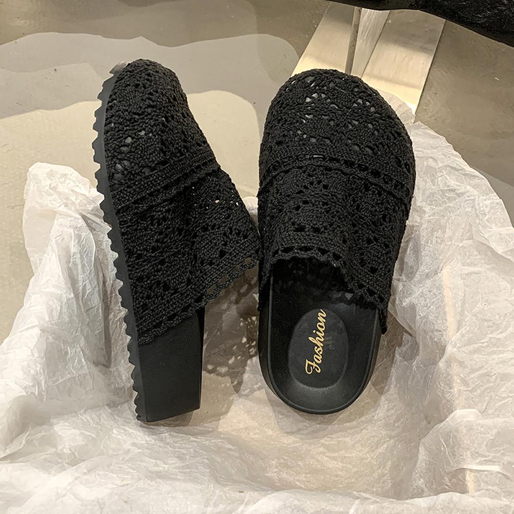 Платформа Женские Тапочки Балетки Повседневные Мюли Обувь Дизайнерские Сандалии 2025 Летняя Мода Шлепанцы Новые Слингбэки Mujer De Zapatillas