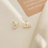 Серьги-гвоздики из серебра 925 пробы с жемчугом Dongdaemun Purchasing Fashion Temperament Серьги-гвоздики Простые висячие серьги с задней стороны для ношения в два приема