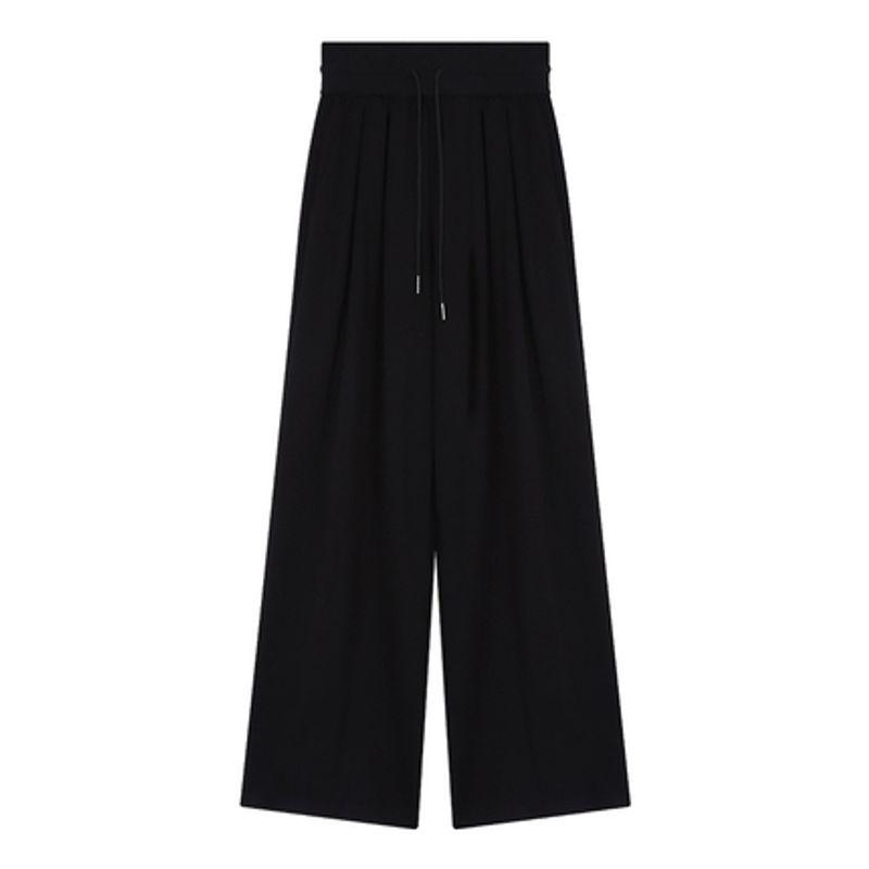 Kumikumi Idle Style Vintage Stripe Contrast Color Casual Pants Women's Autumn Loose Easiest for Match Drooping Wide-Leg Pants