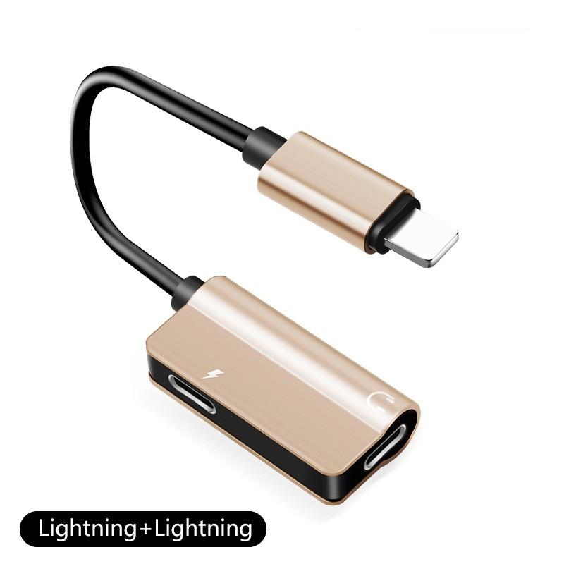 Адаптер для наушников 2 в 1, совместимый с аудио AUX Lightning на 3,5 мм, разъем для зарядки преобразователя
