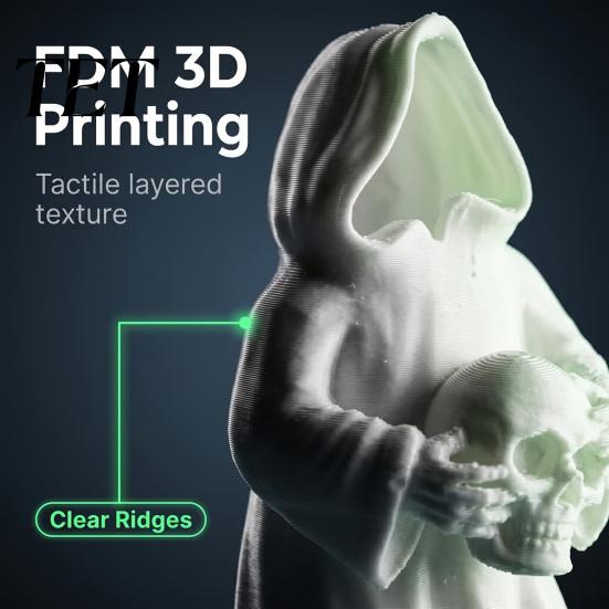 Holiday Home Accents 3D Printed Glow in The Dark Skull Ornament, Gothic Hooded Ghost Statue Small Resin Sculpture for Halloween Desktop Decoration,