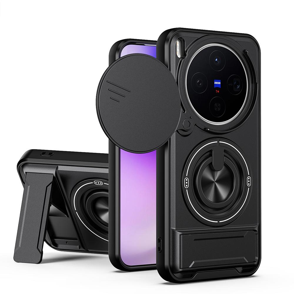 KEYSION Магнитный чехол для телефона VIVO X300 Pro 5G с защитой выдвижной камеры, подставкой-кольцом, противоударный чехол для VIVO X300