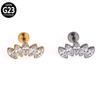 6/8mm G23 Titanium Crown Diamond Lip Stud Ring for Medusa Piercing, 16G