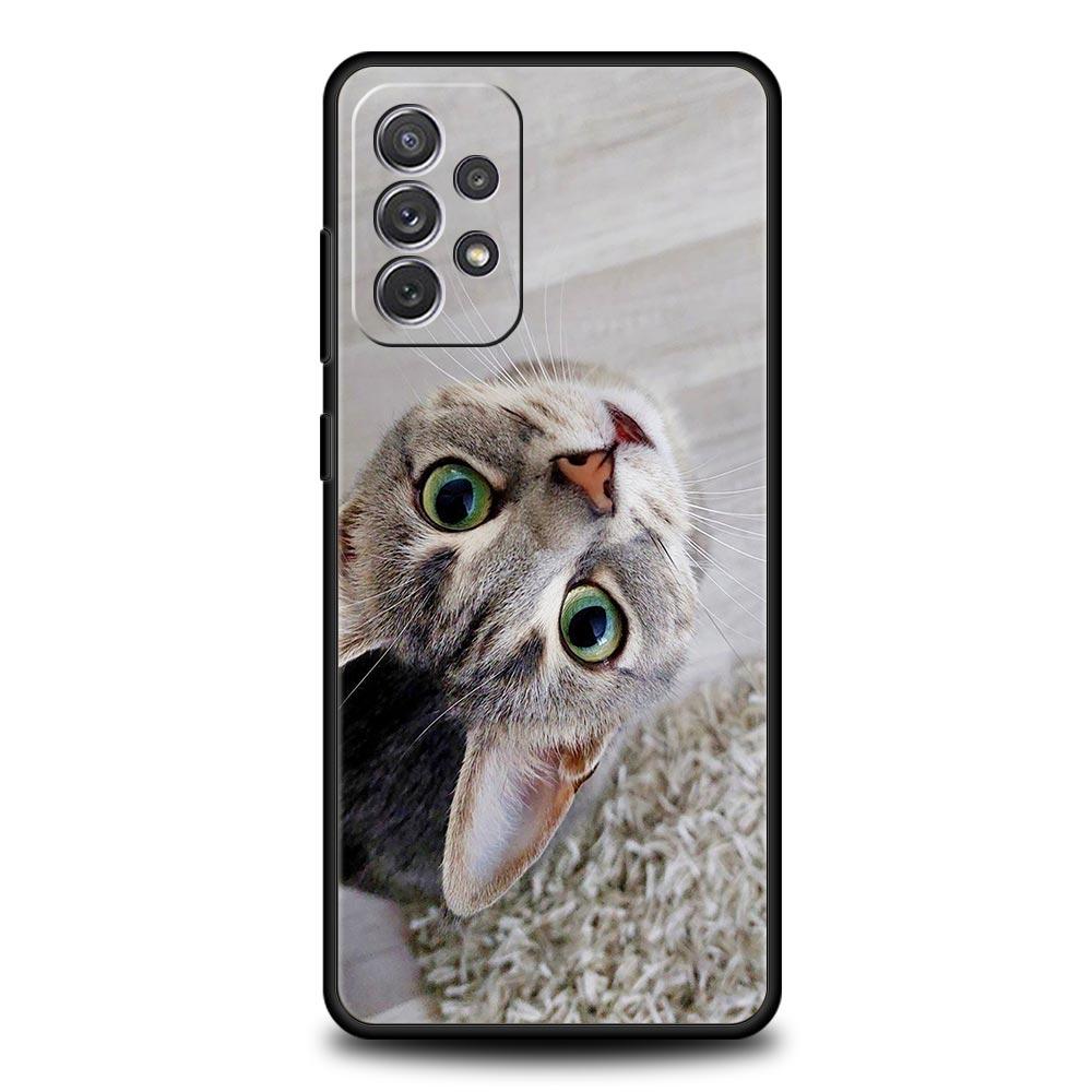 Милый чехол-котик с сердцем для Samsung Galaxy A17 A07 A55 A35 A25 A15 A05s A33 5G A31 A23 A21s A13 A41 A73 A53 A51 A71 A03