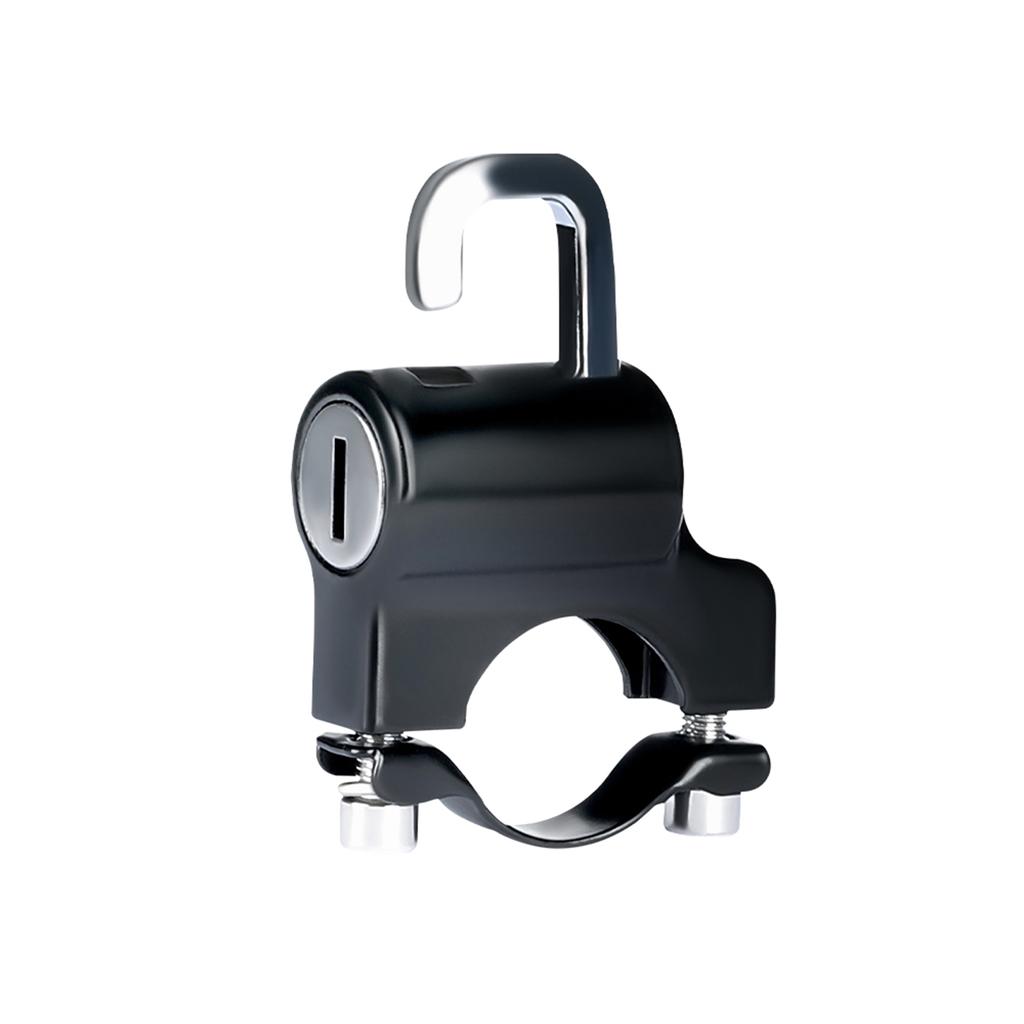 Universal Motorcycle Helmet Lock Anti-Theft Helmet Security Lock Metal 22mm-26mm Black with 2 Keys