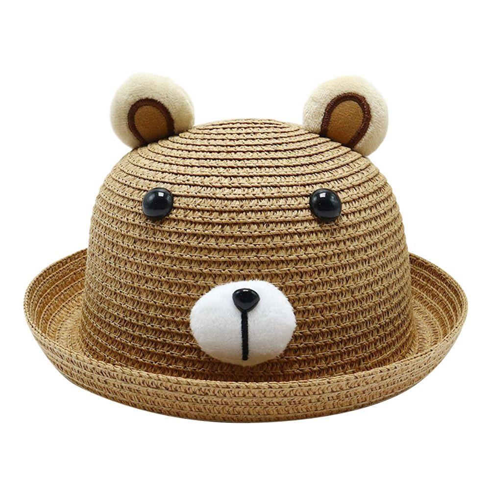Защита от ультрафиолета Детская шляпа-ведро Милая соломенная шляпа Пляжная кепка для малышей