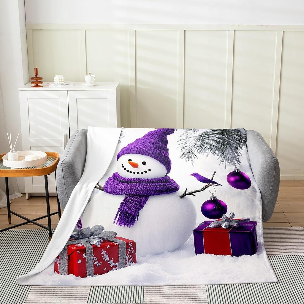 Black Santa Claus Fleece Throw Blanket Queen Kids Christmas Flannel Blanket Plush Fuzzy Xmas African American for Bed Couch