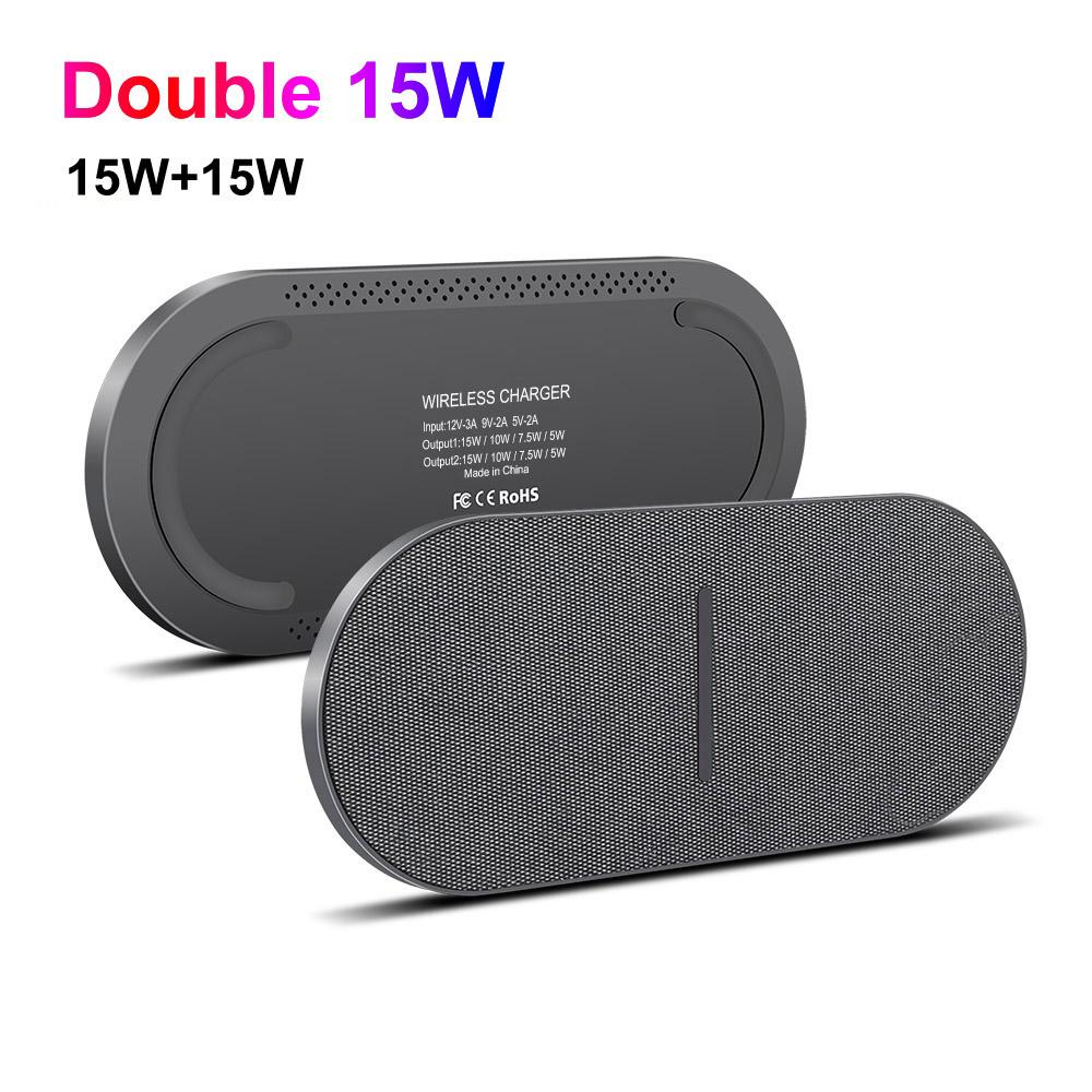 40w Dual Wireless Charging Pad For Iphone 14 13 12 11 Xs Xr X 8 Samsung S22 S21 S20 2 In 1 Fast Charger Mat For Airpods 3 Pro
