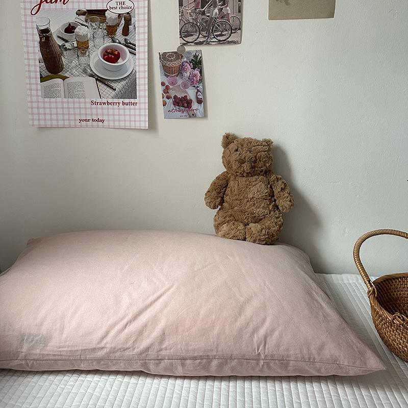 Наволочка из чистого хлопка в полоску, однотонная (Цельный кусок)