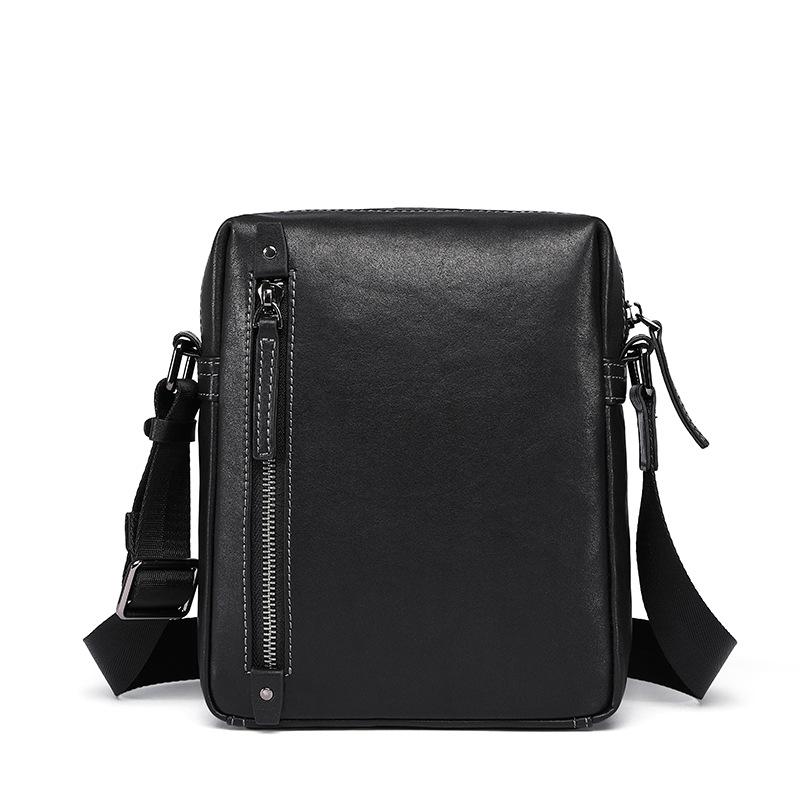 Genuine Leather Men's Casual Trend Men's Crossbody Bag with Top Layer Cowhide Vertical Large Capacity Men's Shoulder Bag