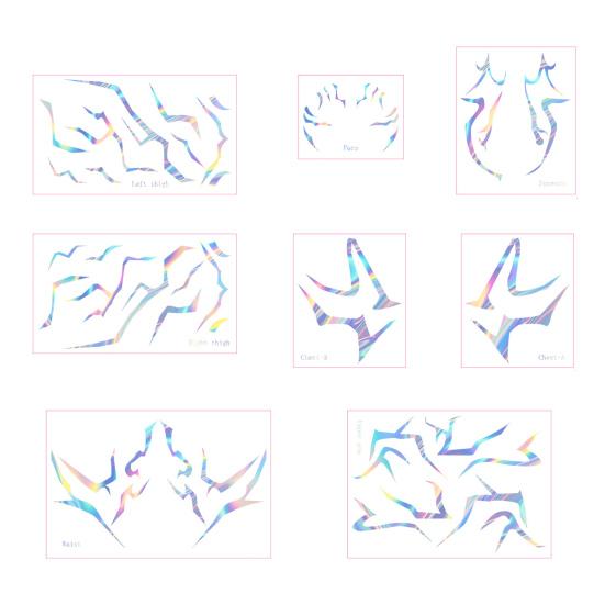 8 листов аниме тату-наклеек, водостойкие, временные татуировки с полным покрытием, боди-арт для косплея