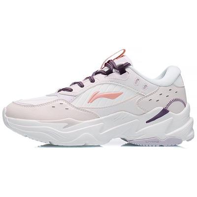 Нескользящие износостойкие низкие спортивные повседневные туфли женские кроссовки белые фиолетовые AGCS436-2