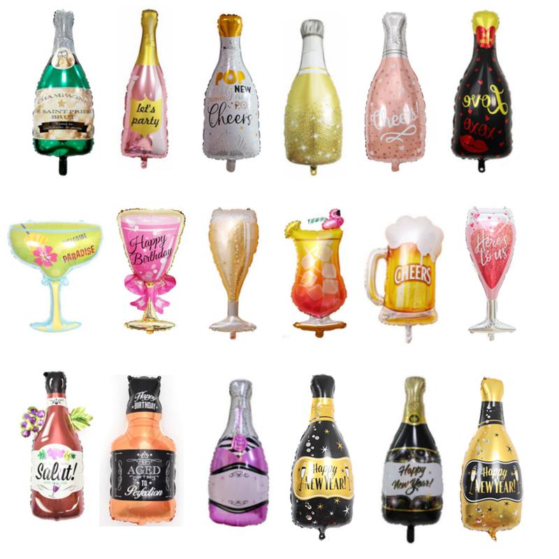 Бутылка виски Стеклянная форма Большой воздушный шар из алюминиевой пленки День рождения Свадебная вечеринка Украшение Тематическая сцена Креативные украшения Поставки Воздушный шар Бутылка вина