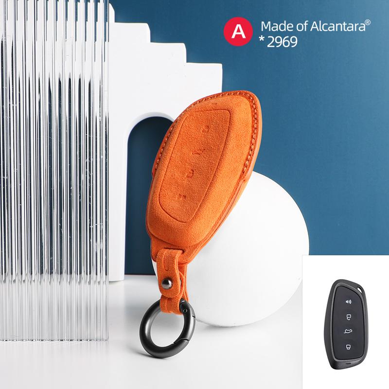 Чехол для автомобильного ключа для Haval DARGO XY H-DOG H6 M6 F7 2023 2024 Alcantara Smart Remote Keyless Cover Shell Protector Accessories