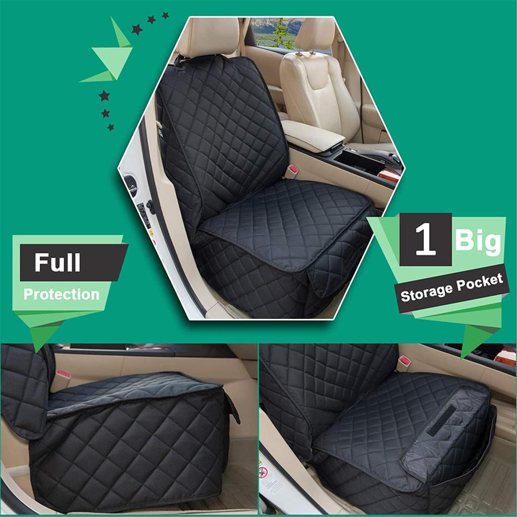 Waterproof Pet Car Front Seat Cover, Scratch Proof Nonslip Dog Seat Protector for Bucket Seats, Durable Oxford Cushion for Cars