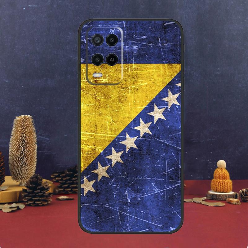Чехол с флагом Боснии для OPPO A58 A78 A98 A15 A16 A17 A76 A96 A77 A52 A72 A5 A9 A79 A94 A74 A57S A53S A54S