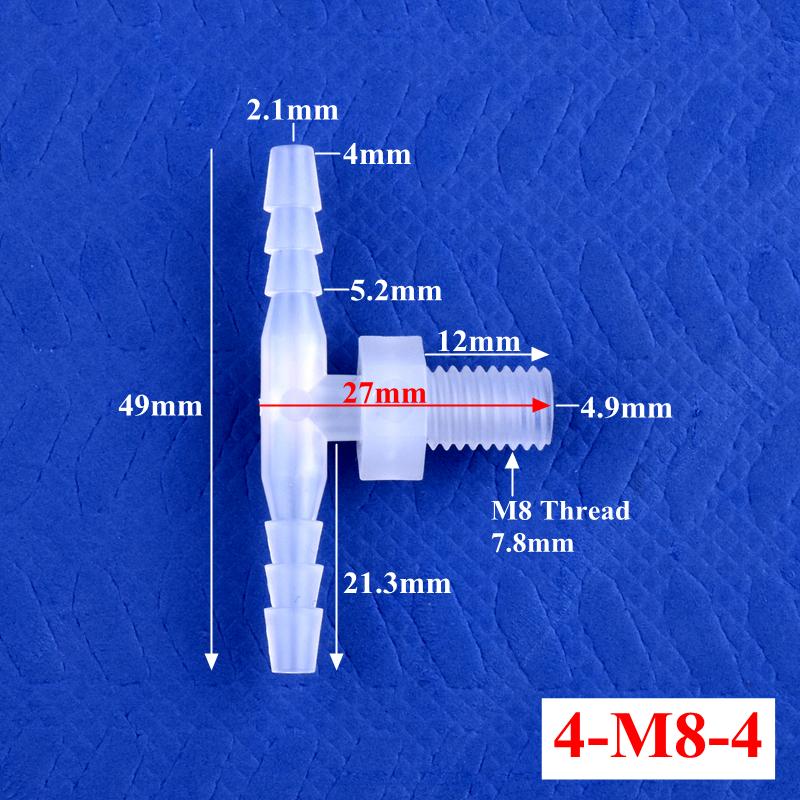 10Pcs/lot M6~M12 Male Thread Tee Connector 2~10mm 3-Ways Connectors Aquarium Tank Hose Pagoda Joints Air Pump Adapter Garden Water Pipe Joint