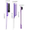 3pcs/set Hair Styling Comb Combination Fluffy Hair Brush Steel Needle Tip Tail Comb Double Headed Eyebrow Brushes Edge Brush