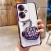 KEYSION Противоударный чехол с гальваническим покрытием для OPPO Reno11 F 5G Прозрачный ТПУ с блестками, инкрустированный драгоценными камнями, подставка в виде лебедя, задняя крышка для OPPO Reno11F 5G