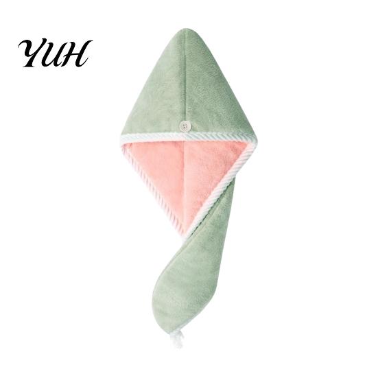 Quick Dry Towel for Home Reversible Hair Wrap, Microfiber Turban with Button, Dry, Thickened Drying Hat Absorbent Anti-frizz Women Long Thick Curly No