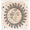 Celestial Sun & Moon Shower Curtain - Black & White Illustration with Stars, Durable Polyester with Hooks