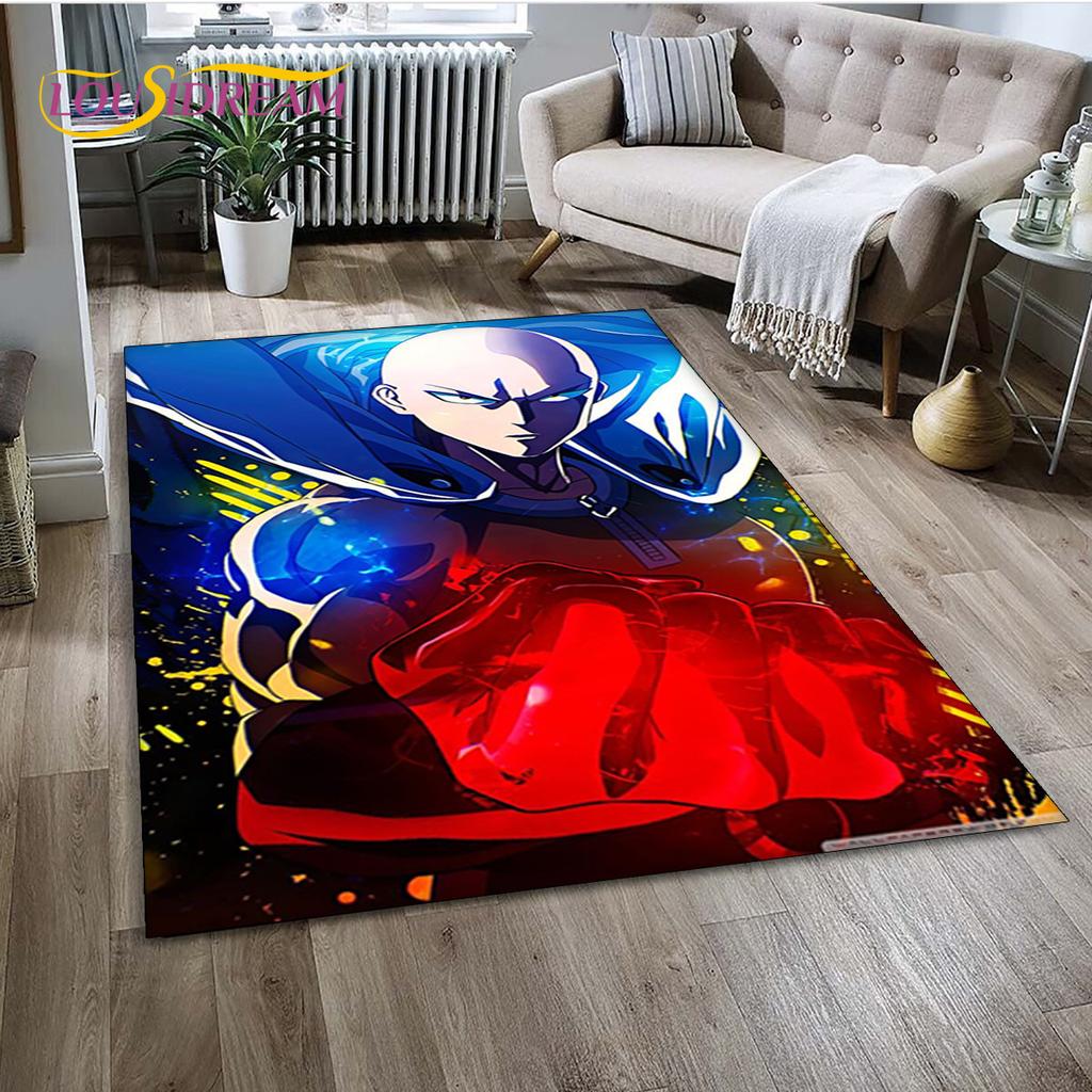 3D ONE PUNCH MAN аниме ковер с героями мультфильмов, ковер для гостиной, спальни, дивана, коврик для украшения, детские игры, нескользящий напольный коврик