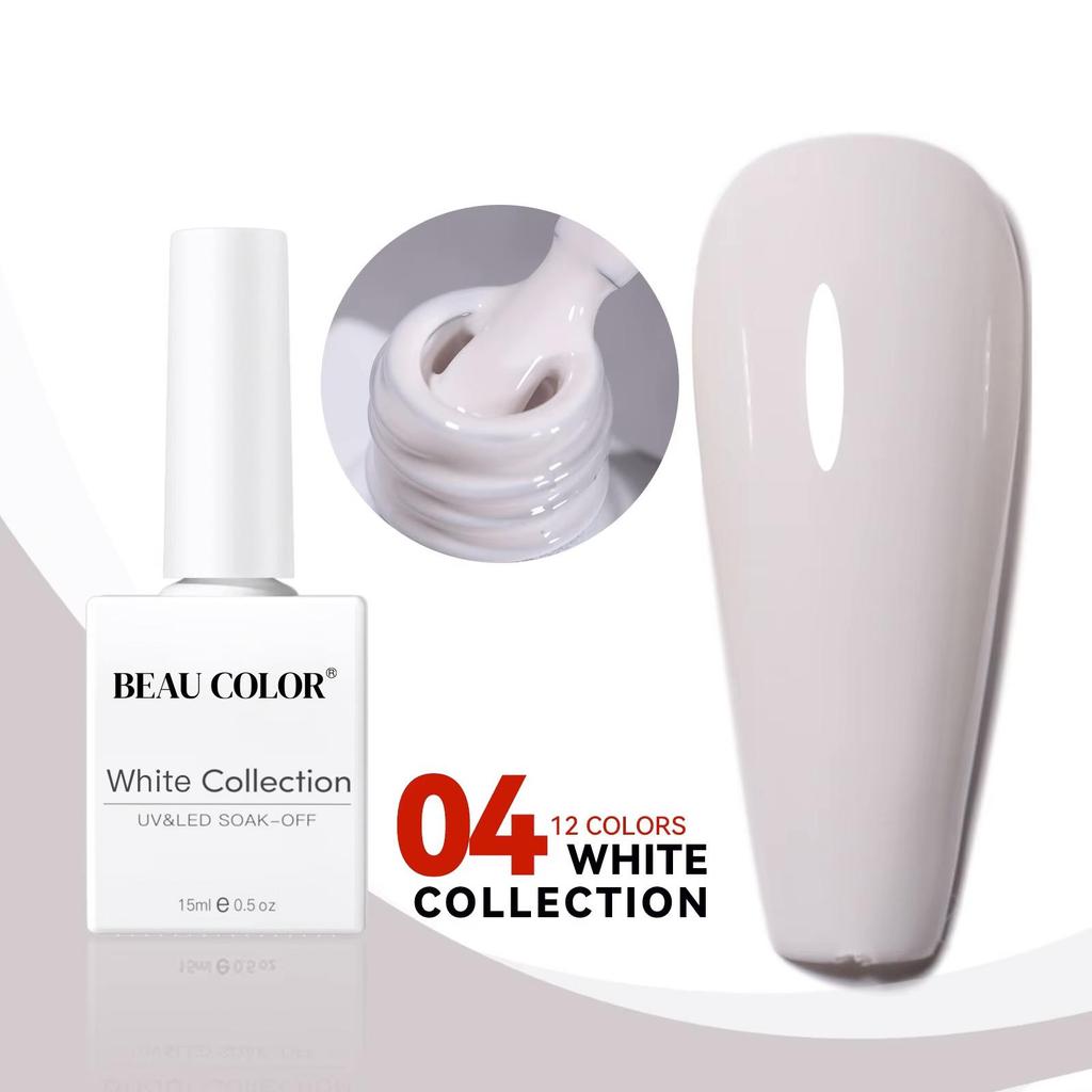 BEAU COLOR 15 мл 12 цветов Молочно-белая коллекция УФ/LED гель-лак для ногтей Гель-лак для ногтей Soak Off Varnish для домашнего маникюра и маникюрного салона