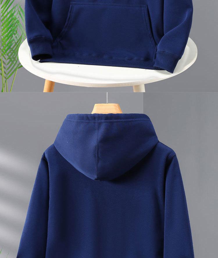 2025 Autumn/Winter Unisex Fleece-Lined Hooded Sweatshirt: Youth Fashion Trend, Solid Color, Versatile, Thickened Design.