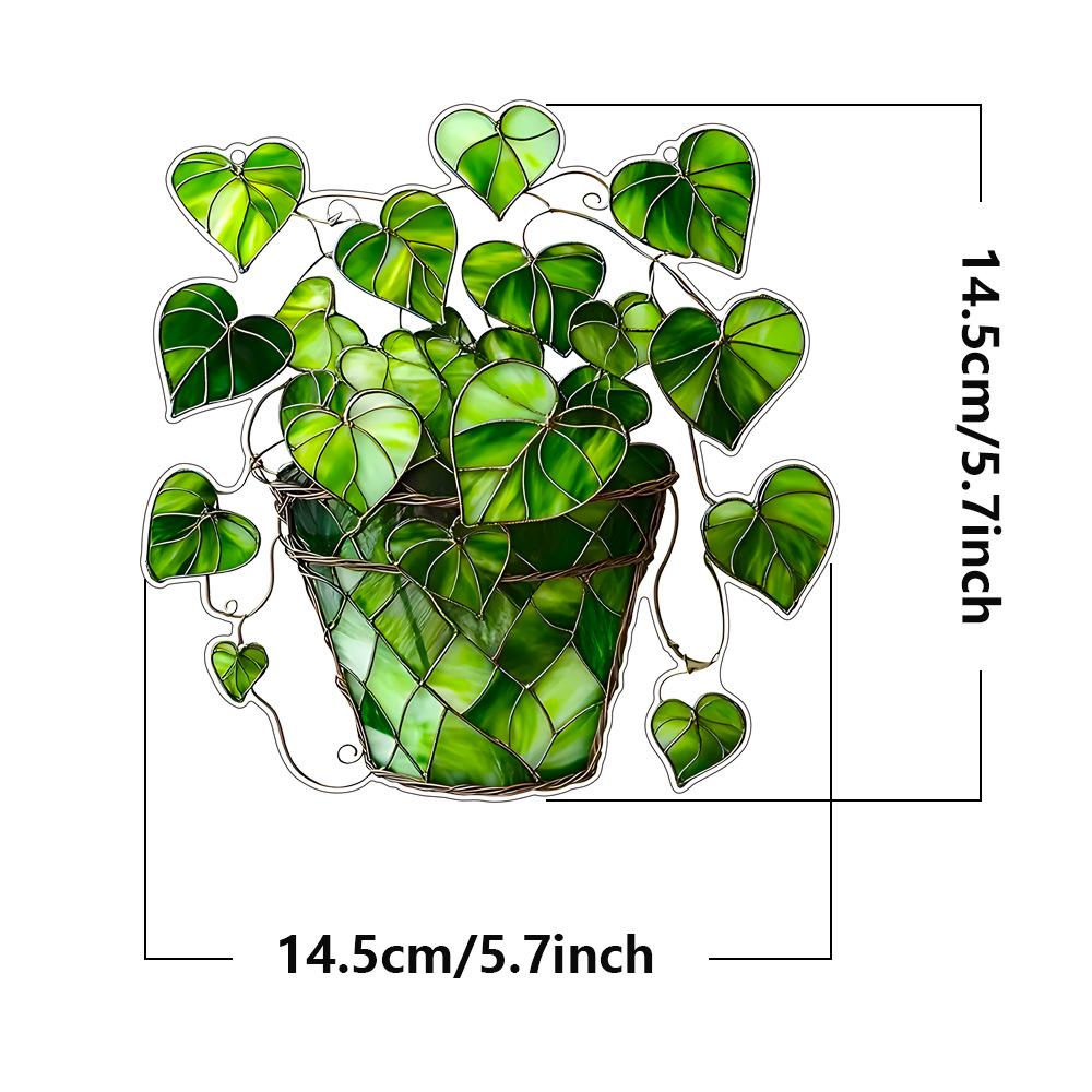 Лидер продаж, керамические украшения в виде зеленых листьев любви, акрил, подвесные украшения для окон и дверей, украшения для сцен художественных фестивалей, подвесные украшения