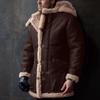 Men'S Artificial Lined Cashmere Hooded Jacket Men'S Retro Long Suede Jacket Coat